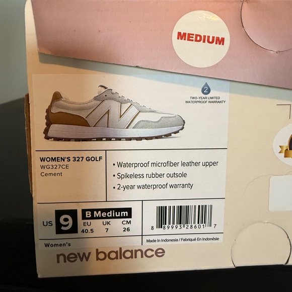 New Balance x CALIA: 327 Golf Sneakers, Women's 9, Dried Apricot NEW - Picture 9 of 9